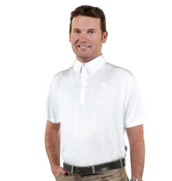 Men's Romfh Show Polo Short Sleeve -Equestrian Supplies Store 470164 romfh mens ss show polo white 73245.1639435651