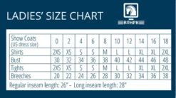 Romfh Evelyn Breeches Full Grip -Equestrian Supplies Store Romfh Ladies Size Chart 02787.1682034929