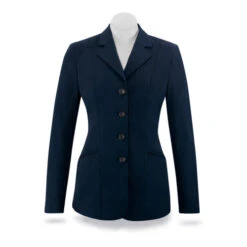 RJ Classics Victory Ladies Show Coat -Equestrian Supplies Store Victory jacket navy herringbone front V3020 rjclasics 30341.1659024695