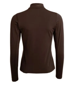 Kingsland Airene 1/2 Zip Training Shirt -Equestrian Supplies Store airene half zip shirt chocolate back 2280206517 6567 kingsland 94586.1664665530