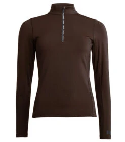 Kingsland Airene 1/2 Zip Training Shirt -Equestrian Supplies Store airene half zip shirt chocolate front 2280206517 6567 kingsland 95155.1664665497