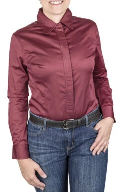 TuffRider Americana Western Show Shirt -Equestrian Supplies Store americana shirt burgundy front tuffrider 56864.1631322167