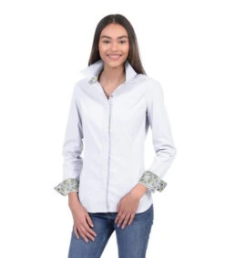 Chestnut Bay Annie-O Western Show Shirt -Equestrian Supplies Store annie o western show white front CB1000 104 chestnut bay 05270.1652469186