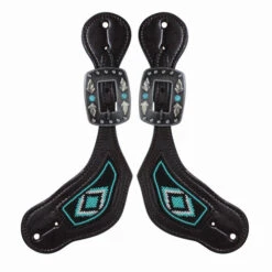 Professional's Choice Beaded Spur Straps -Equestrian Supplies Store beaded spur strap black turquoise 3P9400 prof choice 59536.1581021670