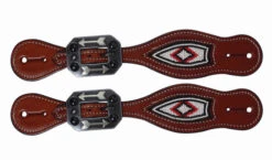Professional's Choice Beaded Spur Straps -Equestrian Supplies Store beaded spur strap white red 3P9402 prof choice 25988.1581021688