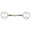 Shires Blue Sweet Iron Bevel With Roller Link -Equestrian Supplies Store blue sweet iron roller bevel 6356 shires 83022.1632954417