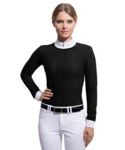 Samshield Camille Show Shirt Long Sleeve -Equestrian Supplies Store camille show ls black front samsheild 82259.1638829154