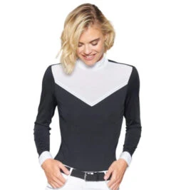 Harcour Casall Competition Shirt -Equestrian Supplies Store casall competition LS black white harcour 86947.1656017283