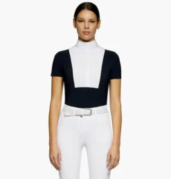 Cavalleria Toscana Hunter Competition Shirt Short Sleeve 16 Cavalleria Toscana Hunter Competition Shirt Short Sleeve -Equestrian Supplies Store competition SS poplin bib black front CAD192 JE002 CT 16368.1690565756