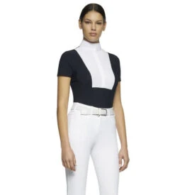 Cavalleria Toscana Hunter Competition Shirt Short Sleeve 17 Cavalleria Toscana Hunter Competition Shirt Short Sleeve -Equestrian Supplies Store competition SS poplin bib navy side CAD192 JE002 7901 CT 84887.1690565745