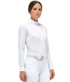Cavalleria Toscana Poplin Pleats Competition Shirt -Equestrian Supplies Store competition poplin pleats ls white side CAD230 JE022 0001 CT 65637.1684976057