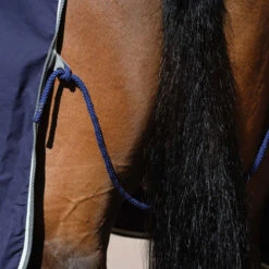 WeatherBeeta Cotton Show Sheet With Surcingles II -Equestrian Supplies Store cotton show sheet dark blue grey white tail 1007764005 weatherbeeta 95479.1676323832