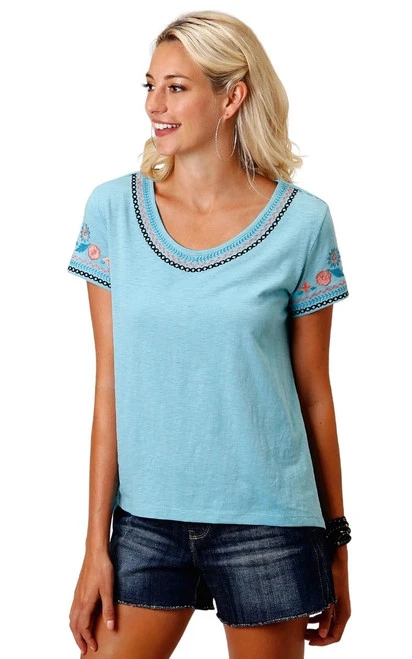 Roper Cutout Back Embroidered Top 3 Roper Cutout Back Embroidered Top