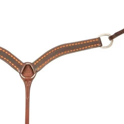 Martin Saddlery Dark Frame Diamond Breast Collar -Equestrian Supplies Store dark frame diamond BC chestnut closeup BC20023CHST MS 02729.1678411680