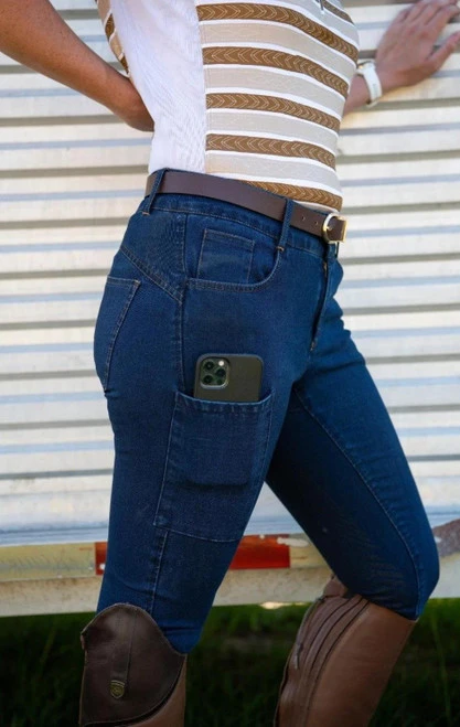 FITS Denim Breeches Full Seat Tread 4 FITS Denim Breeches Full Seat Tread - Image 2