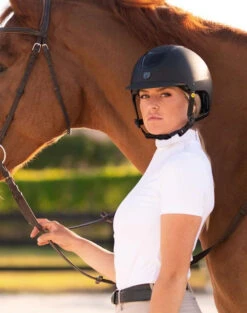 Tipperary Devon UltraMatte Helmet With MIPS -Equestrian Supplies Store devon helmet sparkle mips black lifestyle tipperary 99156.1632683631