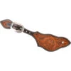 Desert Flower Rancher Spur Strap -Equestrian Supplies Store dyed edge rancher spur strap natural dark SSRDFDE martin 71979.1674004467
