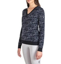 Equiline Engre Jacquard V-Neck Sweater -Equestrian Supplies Store engre v neck jaquard blue side R09774 245 equiline 87228.1661441757