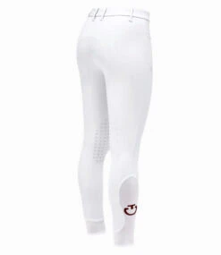 Girls Cavalleria Toscana CT Motif Print Breeches -Equestrian Supplies Store girls CT motif breech white back PAA020 JE010 0001 CT 58697.1685034679