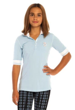 Girls Goode Rider Champion Polo 11 Girls Goode Rider Champion Polo -Equestrian Supplies Store girls champion polo blue sky front 18046 G 2342 goode rider 30887.1650826483