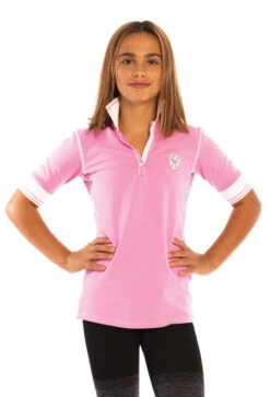 Girls Goode Rider Champion Polo 10 Girls Goode Rider Champion Polo -Equestrian Supplies Store girls champion polo pink front 18046 G 2306 goode rider 04219.1650826481