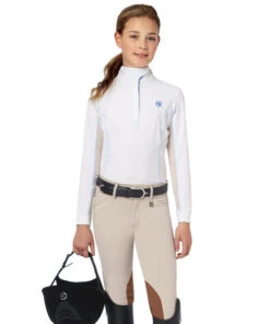 Kids Romfh Sarafina Breeches Knee Patch -Equestrian Supplies Store girls sarafina breech classic beige 469622 romfh 25759.1684881133