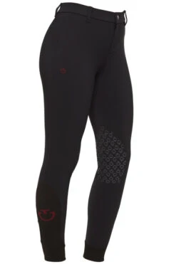 Girls Cavalleria Toscana Super Grip Tech Breeches -Equestrian Supplies Store girls super grip tech breech black front angle PBOA02 JE010 CT 45639.1605303613