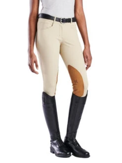 Hadley Mid Rise Breeches Knee Patch -Equestrian Supplies Store hadley mid rise kp tan front boots 30517 smartpak 30203.1649373416