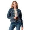 Grace In LA Horse Embroidery Denim Jacket -Equestrian Supplies Store horse embroidery denim jacket front grace la 33766.1690417894