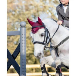 LeMieux Junior Pro Fly Bonnet 9 LeMieux Junior Pro Fly Bonnet -Equestrian Supplies Store junior pro fly bonnet burgundy lifestyle 5834 lemieux 46182.1670603318