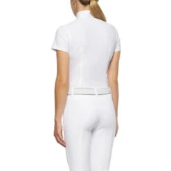 Girls Cavalleria Toscana Flock Dot Polo Short Sleeve 12 Girls Cavalleria Toscana Flock Dot Polo Short Sleeve -Equestrian Supplies Store kid flock print polo ss white back POA076 JE152 0001 16866.1656714388