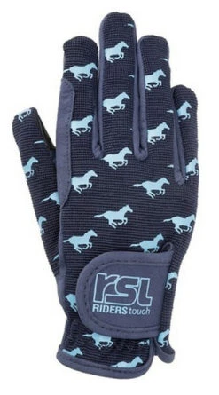 Kids RSL By USG Norway Summer Gloves -Equestrian Supplies Store kids norway summer glove navy blue RSL USG 76820.1685666750