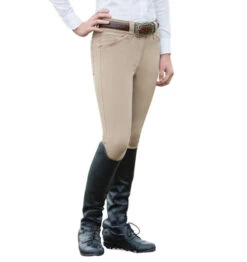 Girls Piper Original Breeches Knee Patch -Equestrian Supplies Store kids piper original kp tan front 23176 smartpak 58091.1666141875