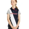 Girls Ariat Taryn Polo -Equestrian Supplies Store kids taryn polo SS team navy front 10039376 ariat 36317.1645309183