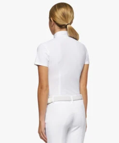Kids Cavalleria Toscana Team Daytona Polo Short Sleeve -Equestrian Supplies Store kids team daytona polo ss white back POA080 JE152 0001 ct 59223.1661020664