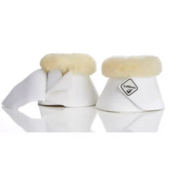 LeMieux Lambswool Overreach Boots -Equestrian Supplies Store lambswool bell boot white closure 9736 lemieux 43487.1638397556