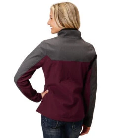 Ladies Roper Tech Softshell Jacket -Equestrian Supplies Store lds tech softshell charwine back 0309807806149 roper 88388.1666834760