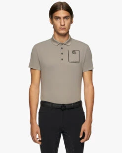 Men's Cavalleria Toscana Raceway Polo Short Sleeve 9 Men's Cavalleria Toscana Raceway Polo Short Sleeve -Equestrian Supplies Store men team raceway polo ss taupgrey front POU301 PA060 8C00 CT 33628.1659815419
