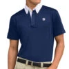 Men's Romfh Show Polo Short Sleeve -Equestrian Supplies Store mens ss show polo navy white 470164 romfh 99656.1639435850