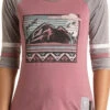Panhandle Mountains Baseball Tee -Equestrian Supplies Store mountains baseball tee mauve front detail WLWT21RZI2 rock and roll 72551.1655579799