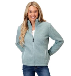 Roper Polar Fleece Zip Jacket -Equestrian Supplies Store polar fleece zip mintgrn front 0309802506175 roper 92863.1666805030