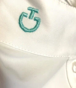 Cavalleria Toscana Perforated Sides Competition Polo -Equestrian Supplies Store polo perforated insert white green logo CT 83330.1690499513