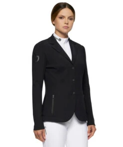 Cavalleria Toscana R-EVO Jersey Tech Knit Show Jacket -Equestrian Supplies Store r evo lt tech knit jacket black side GGD036 JC019 9999 CT 36685.1641944174