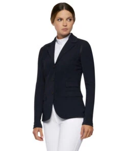 Cavalleria Toscana R-EVO Jersey Tech Knit Show Jacket -Equestrian Supplies Store r evo lt tech knit jacket navy front GGD036 JC019 7901 CT 76115.1641944216
