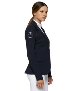 Cavalleria Toscana R-EVO Jersey Tech Knit Show Jacket -Equestrian Supplies Store r evo lt tech knit jacket navy side GGD036 JC019 7901 CT 61652.1641944225