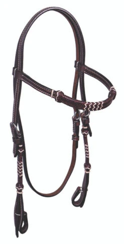 BLR Rawhide Turquoise Brow Headstall