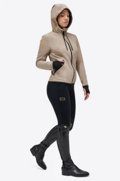 RG Hooded Softshell Jacket -Equestrian Supplies Store rg hood jacket hazelnut side SSW001 JS005 1005 riders gene 51769.1686191313