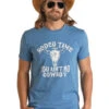 Rock & Roll Denim Men's Rodeo Time Tee 2 Rock & Roll Denim Men's Rodeo Time Tee -Equestrian Supplies Store rodeo time tee ss blue front RRMT21RZM8 rock and roll 95901.1656267408