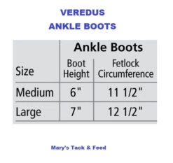 Veredus TR PRO Ankle Boots -Equestrian Supplies Store size chart ankle boots veredus 31558.1603573292