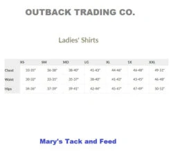 Outback Ladies Big Shirt -Equestrian Supplies Store size chart ladies shirt outback 24338.1664565542